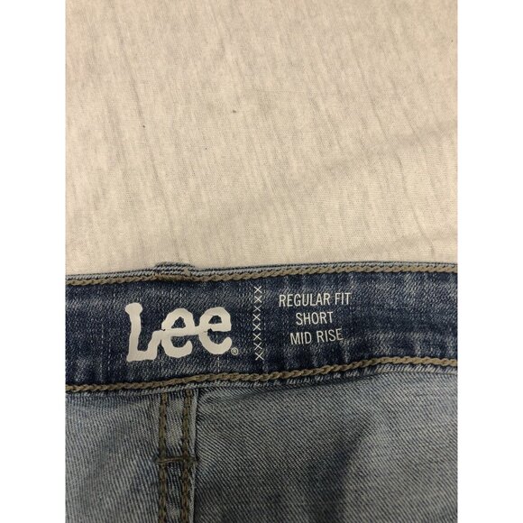 Lee Denim Shorts Regular Fit Mid Rise Size Medium Pockets Zipper Button Blue - Picture 4 of 9